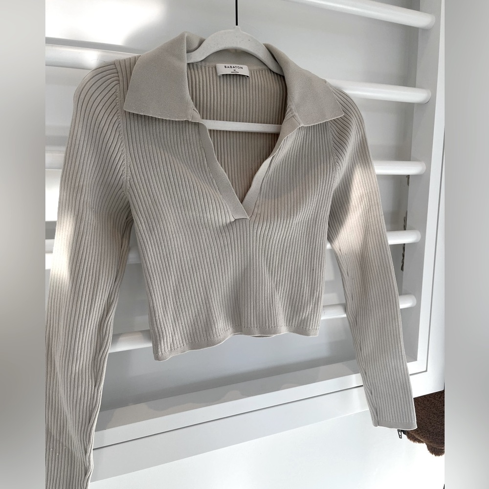 Sculpt knit polo long sleeve